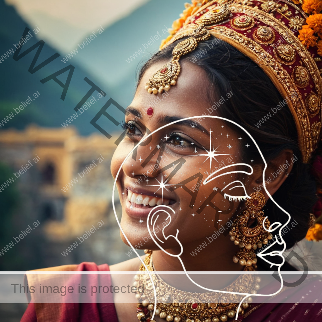 Smiling Hindu woman