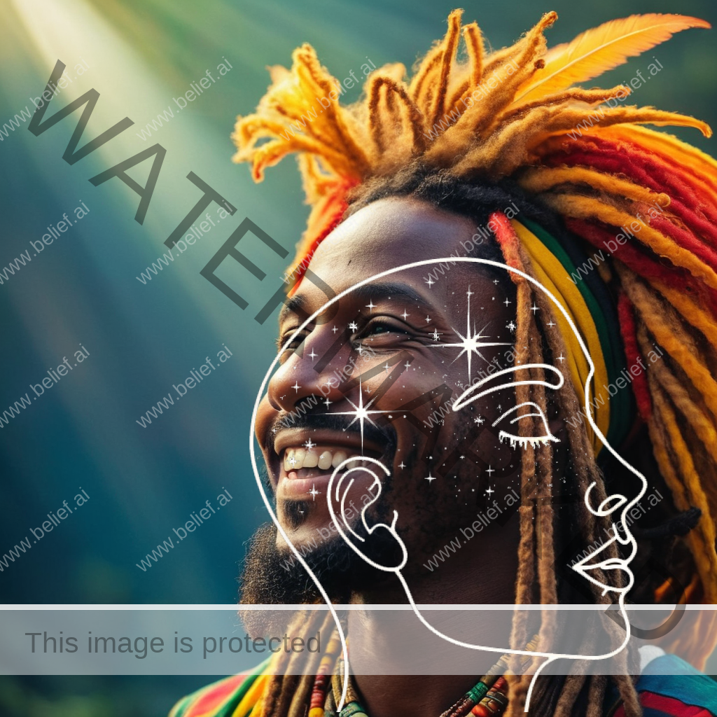 Smiling Rastafarian man