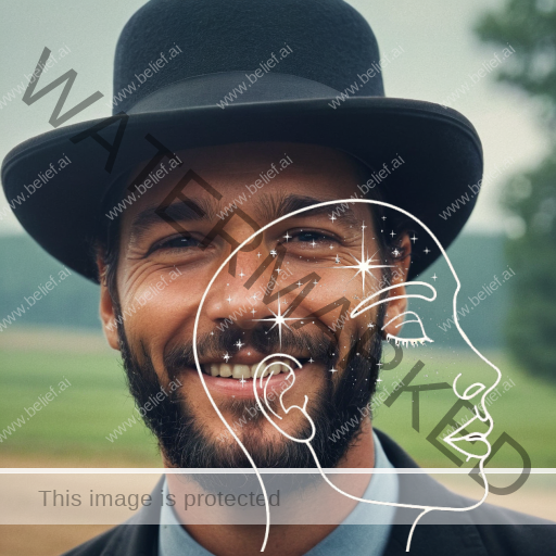 Happy young Amish man in a hat