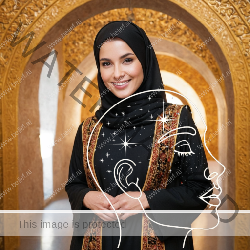 Smiling woman in common attire of the Eastern Orthodox Church